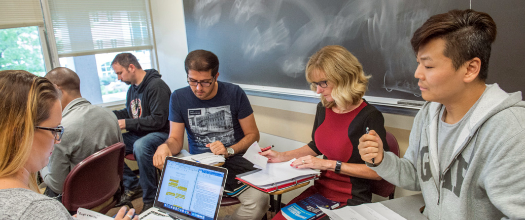 Graduate students in class