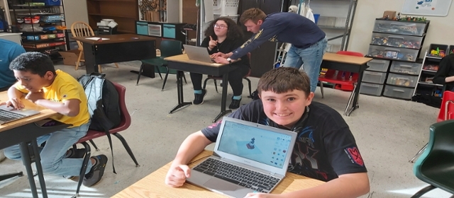 Students in makerspace