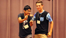 Two students acting
