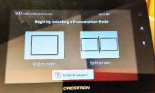 Crestron display panel, presentation mode 