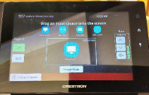 Crestron display panel, select desktop computer 