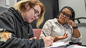 Senetta Bancroft with student